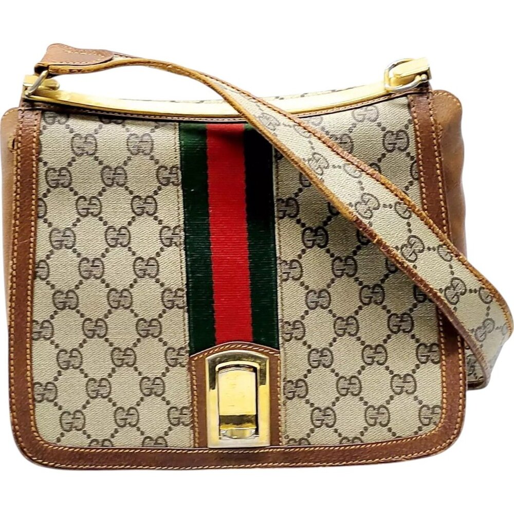955269BD (L3) Gucci Shoulder Bag Sherry Line Brown PVC